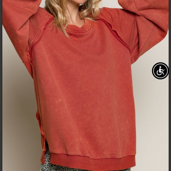 POL Rust Red Open Back Sweater - Picture 2 of 5